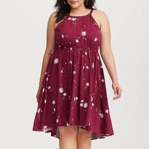 Torrid Berry Floral High Low Sleeveless Dress Size 4 (4X)